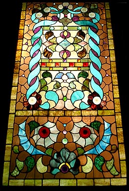 Stained glass window at the Cady-Lee mansion.